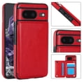 thumbnail image 1 of Wallet Case for Google Pixel 8 with Card Holder, Back Folio Flip Premium PU Leather Kickstand Card Slots Case, Double Strong Magnetic Clasp Durable Shockproof Phone Case,Red, 1 of 10