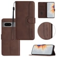 thumbnail image 1 of Wallet Case for Google Pixel 8, with Card Slots [RFID Blocking],Durable Flip Folio Kickstand Magnetic Closure Leather Wallet Wrist Strap Women Men Case for Google Pixel 8, Brown, 1 of 10