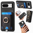 thumbnail image 1 of Wallet Case for Google Pixel 8 with Detachable Card Holder, Rotation Ring Kickstand Case, Magnetic Vintage PU Leather Cover Compatible with MagSafe Shockproof Case for Google Pixel 8, Black, 1 of 10