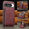 thumbnail image 1 of Wallet Case for Google Pixel 8 Pro Compatible with MagSafe for Men Women, Detachable Magnetic Flip Zipper Wallet with RFID Blocking Card Slots Shockproof Rugged Anti-fall Phone Case,Winered, 1 of 10