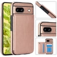 thumbnail image 1 of Wallet Case for Google Pixel 8A with Card Holder, Back Folio Flip Premium PU Leather Kickstand Card Slots Case, Double Strong Magnetic Clasp Durable Shockproof Phone Case,Rosegold, 1 of 10