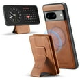 thumbnail image 1 of Wallet Case for Google Pixel 8A, Removable Magnetic Back Cover Compatible with MagSafe, Premium PU Leather Slim Shockproof Phone Case with Detachable Card Holder Kickstand,Brown, 1 of 12