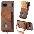 thumbnail image 1 of Wallet Case for Google Pixel 8A, Retro Premium Leather Credit Card Holder RFID Blocking Case with Wrist Strap Stand Magnetic Clasp Flip Anti-Scratch Cover For Google Pixel 8A,Brown, 1 of 11