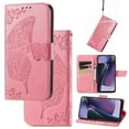 thumbnail image 1 of Wallet Case for Google Pixel 8a, Butterfly Embossed PU Leather Magnetic Closure Kickstand Card Slots with Wrist Strap for Girls Women for Google Pixel 8a, Pink, 1 of 5