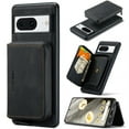 thumbnail image 1 of Wallet Case for Google Pixel 8a, Removeable Zipper Pocket Back Case with Card Holder, PU Leather Drop Protective Cover Case with Kickstand for Google Pixel 8a, Black, 1 of 7