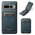 thumbnail image 1 of Wallet Case for Google Pixel 9 / 9 Pro, Magnetic Back Cover Compatible with MagSafe, Premium PU Leather Slim Shockproof Protective Phone Case with Detachable Card Holder Kickstand,Blue, 1 of 9
