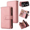 thumbnail image 1 of Wallet Case for Google Pixel 9 / 9 Pro, Magnetic Zipper Pouch Premium PU Leather with Kickstand Wallet Flip Shockproof Phone Case Wrist Strap Card Slots Holder Pocket Google Pixel 9 / 9 Pro,
Pink, 1 of 12