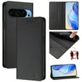 thumbnail image 1 of Wallet Case For Google Pixel 9 Pro 6.3inch, [RFID Blocking] PU Leather Magnetic Folio with 2 Card Slot Kickstand Flip Cover Shockproof Phone Case,Black,For Google Pixel 9 Pro, 1 of 8