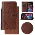 thumbnail image 1 of Wallet Case for Google Pixel 9 Pro XL,PU Leather Wallet Flip Kickstand Case [Magnetic Closure] [Wrist Strap] [Card Slots Holder] Embossed Butterfly & Flower Case for Women Girls,Brown, 1 of 9