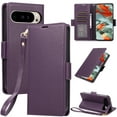 thumbnail image 1 of Wallet Case for Google Pixel 9A with [RFID Blocking] Card Holder Kickstand with Lanyard,Magnetic Clasp PU Flip Leather Shockproof Full-body Phone Case for Google Pixel 9A,Darkpurple, 1 of 7