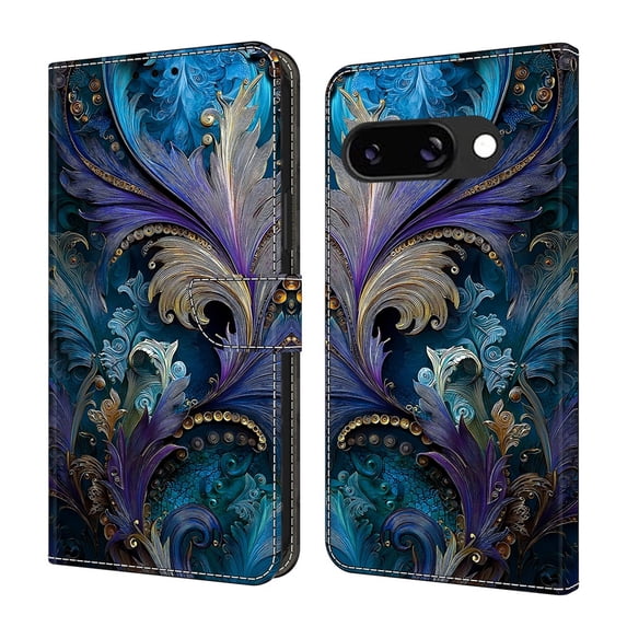 Wallet Case for Google Pixel 9a , Crystal PU Leather Folio Cover, Card ...