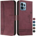 thumbnail image 1 of Wallet Case for Moto Edge Plus 2023, Moto Edge Plus Leather Flip Case with Kickstand Magnetic Full Protection Compatible with Motorola Moto Edge Plus 2023 Smile Red Wine, 1 of 14