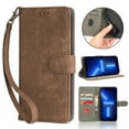 thumbnail image 1 of Wallet Case for Moto G Power (2025) with RFID Blocking Credit Card Holder, with Wrist Strap PU Leather Magnetic Folio Kickstand Protective Shockproof Cover Women Men Phone case, Brown, 1 of 8