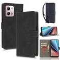 thumbnail image 1 of Wallet Case for Moto G Stylus 4G 2023,Card Slots[RFID Blocking],Durable Flip Folio Kickstand Magnetic Closure Retro Premium Leather Wallet Wrist Strap Shockproof Case, Black, 1 of 10