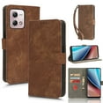 thumbnail image 1 of Wallet Case for Moto G Stylus 4G 2023,with RFID Blocking Credit Card Holder, with Wrist Strap PU Leather Magnetic Folio Kickstand Shockproof Women Men Phone case, brown, 1 of 10