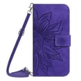 thumbnail image 1 of Wallet Case for Motorola Edge (2024) with Shoulder Strap, Sunflower Embossed Flip Cover for Girls Women Shockproof Stand Cards Slots Anti-Scratch Phone Case for Motorola Edge (2024), Darkpurple, 1 of 9