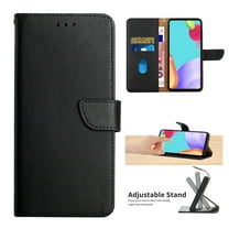 Wallet Case for Motorola Edge 2025, Shockproof Genuine Leather Magnetic Flip Cover with Card Holder, Classic Stand Feature and Full Body Protection Slim Phone Cover for Motorola Edge 2025, Black