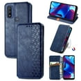 thumbnail image 1 of Wallet Case for Motorola G Pure, Magnetic PU Leather Kickstand Flip Cover with Card Holder Shockproof TPU Shell Embossed Pattern Folio Case for Motorola G Pure, Blue, 1 of 6