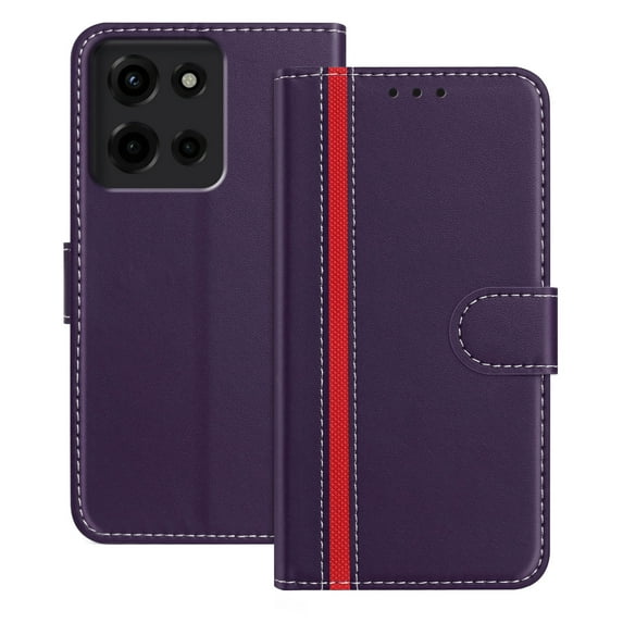 Wallet Case for Motorola G Stylus 5G (2025), Business PU Leather Magnetic Flip Folio Case with Card Holder Kickstand Shockproof Protective Phone Case Cover for Motorola G Stylus 5G (2025), Purple