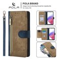 thumbnail image 1 of Wallet Case for Motorola Moto G 5G(2022), [RFID Blocking] [Card Slots Holder] [Zipper Pocket] PU Leather Flip Folio Cover with Kickstand Magnetic Clasp Wrist Strap Case Men Women, Blue, 1 of 7
