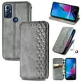 thumbnail image 1 of Wallet Case for Motorola Moto G Play 2023, Magnetic PU Leather Kickstand Flip Cover with Card Holder Shockproof TPU Shell Embossed Pattern Folio Case for Motorola Moto G Play 2023, Gray, 1 of 6