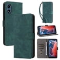 thumbnail image 1 of Wallet Case for Motorola Moto G Play 4G 2024,Card Slots[RFID Blocking],Durable Flip Folio Kickstand Magnetic Closure Retro Premium Leather Wallet Wrist Strap Shockproof Case, Green, 1 of 10