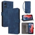 thumbnail image 1 of Wallet Case for Motorola Moto G Play 5G 2024,with RFID Blocking Credit Card Holder, with Wrist Strap PU Leather Magnetic Folio Kickstand Shockproof Women Men Phone case, Blue, 1 of 10