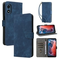 Wallet Case for Motorola Moto G Play 5G 2024,with RFID Blocking Credit Card Holder, with Wrist Strap PU Leather Magnetic Folio Kickstand Shockproof Women Men Phone case, Blue