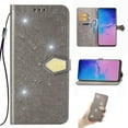 thumbnail image 1 of Wallet Case for Motorola Moto G Power 5G 2024, Women Elegant Diamond Embossed PU Leather Kickstand Credit Card Holder Slots Wrist Strap Flip Phone Cover for Motorola Moto G Power 5G 2024, Gray, 1 of 10