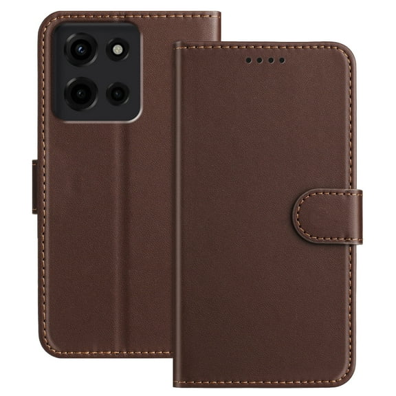 Wallet Case for Motorola Moto G Power 5G 2025 Case with Card Holder,Magnetic PU Leather Stand Flip Folio Phone Cover for Women Men Girls Boys,Credit Card Slot Purse & Protective TPU Bumper,Brown