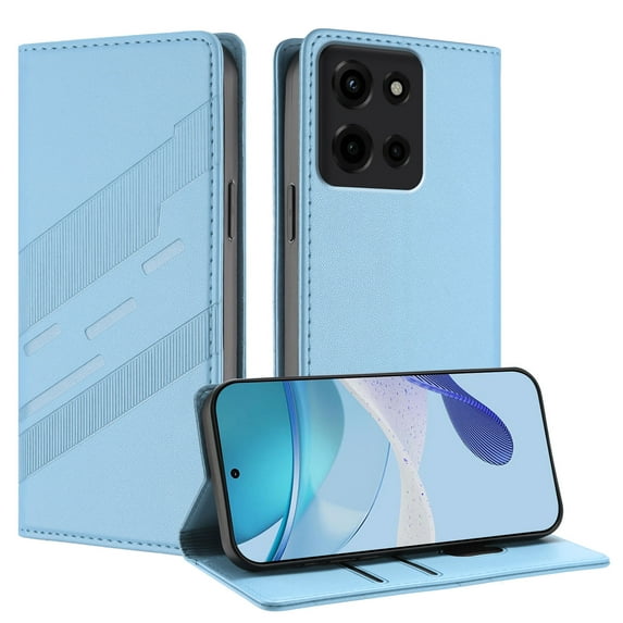 Wallet Case for Motorola Moto G Power 5G 2025, PU Leather + TPU Shockproof Cover with Card Slots Cash Pocket Kickstand Magnetic Closure Full Body Protection for Women Men, Blue