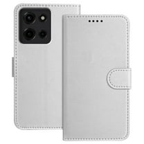 Wallet Case for Motorola Moto G Power 5G 2025, Shockproof PU Leather Magnetic Flip Cover with Credit Card Holder, Kickstand Feature and Full Body Protection, Rugged Phone Case, Silver