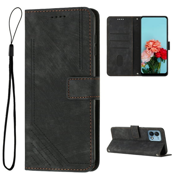 Wallet Case for Motorola Moto G Stylus 5G 2023, Premium PU Leather Flip Case Card Slots Holder, Luxury Kickstand Function Book Folding Folio Cover with Wrist Strap for G Stylus 5G 2023, Black