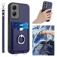 thumbnail image 1 of Wallet Case for Motorola Moto G Stylus 5G 2024, Stylish Ultra Slim PU Leather Card Slots Ring Stand Wrist Strap Shockproof Protective Thin Lightweight Back Case Cover for Moto G Stylus 5G 2024, Blue, 1 of 7