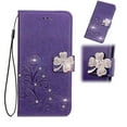 thumbnail image 1 of Wallet Case for OnePlus Nord N200 5G 2021, 1+Nord N200 5G 6.49" Bling Case, Allytech Flip PU Leather Soft TPU Bumper Kickstand Glitter Magnetic Case with Hand Strap for OnePlus Nord N200 5G, Purple, 1 of 3