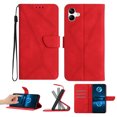 thumbnail image 1 of Wallet Case For Samsung A04E, RFID Blocking Magnetic Flip Case with Card Slots Holder Kickstand Wrist Strap, PU Leather Folio Shockproof Protective Cover For Samsung Galaxy A04E, Red, 1 of 9