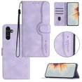 thumbnail image 1 of Wallet Case for Samsung A13 5G, with Card Slots [RFID Blocking],Durable Flip Folio Kickstand Magnetic Closure Leather Wallet Wrist Strap Women Men Case, Purple, 1 of 10