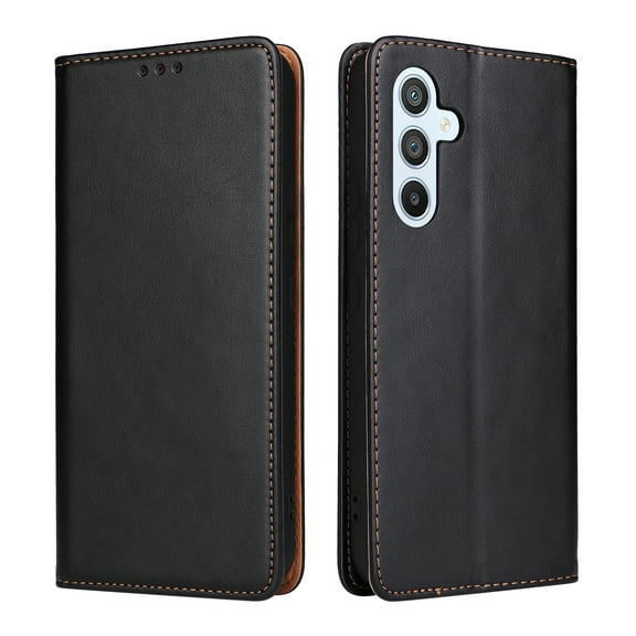 Wallet Case For Samsung A14 5G, Luxury Premium Leather Flip Strong Magnetic Closure [Kickstand][RFID Blocking][Card Holder Slots] Retro Shockproof Phone Cover For Samsung Galaxy A14 5G, Black