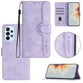 thumbnail image 1 of Wallet Case for Samsung A32 5G, with Card Slots [RFID Blocking],Durable Flip Folio Kickstand Magnetic Closure Leather Wallet Wrist Strap Women Men Case for Samsung Galaxy A32 5G, Purple, 1 of 10
