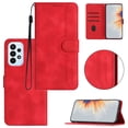 thumbnail image 1 of Wallet Case for Samsung A32 5G, with Card Slots [RFID Blocking],Durable Flip Folio Kickstand Magnetic Closure Leather Wallet Wrist Strap Women Men Case for Samsung Galaxy A32 5G, Red, 1 of 10