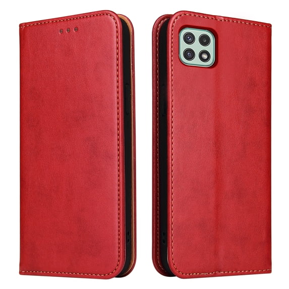 Wallet Case For Samsung A42 5G, Case Wallet-High Quality Leather Magnetic Closure Case-RFID Blocking Card Holders-Shockproof TPU Shell Folio Cover Women Men For Samsung Galaxy A42 5G, Red