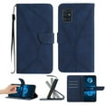 thumbnail image 1 of Wallet Case For Samsung A51 5G, RFID Blocking Magnetic Flip Case with Card Slots Holder Kickstand Wrist Strap, PU Leather Folio Shockproof Protective Cover For Samsung Galaxy A51 5G, Darkblue, 1 of 9