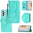 thumbnail image 1 of Wallet Case for Samsung A53 5G, Smile Design Premium Leather Credit Card Holder Wallet RFID Blocking Case with Wrist Strap Stand Magnetic Flip Cover for Samsung Galaxy A53 5G, Green, 1 of 10