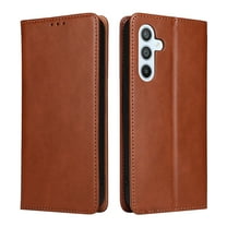 Wallet Case For Samsung A54 5G, Luxury Premium Leather Flip Strong Magnetic Closure [Kickstand][RFID Blocking][Card Holder Slots] Retro Shockproof Phone Cover For Samsung Galaxy A54 5G, Brown