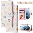 thumbnail image 1 of Wallet Case for Samsung A55 5G with RFID Blocking Credit Card Slots Holder, Cute Patterned Gold Brushing Magnetic Flip Kickstand Wrist Strap Cover for Samsung Galaxy A55 5G, Flowers Blossoming, 1 of 8