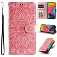 thumbnail image 1 of Wallet Case for Samsung Galaxy A04E, Exquisite Flower Embossed Pattern Magnetic Clasp PU Leather Flip Folio Cover with Kickstand Card Slots Holder Soft Silicone Shockproof Case,Rosegold, 1 of 8