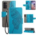 thumbnail image 1 of Wallet Case for Samsung Galaxy A14 5G, Butterfly Embossed Pattern Luxury PU Leather Magnetic Flip Folio Cover with Card Slots Holder Kickstand Wrist Strap Soft Silicone Shockproof Case,Blue, 1 of 9