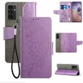 thumbnail image 1 of Wallet Case for Samsung Galaxy A14 5G, Butterfly Embossed Pattern Luxury PU Leather Magnetic Flip Folio Cover with Card Slots Holder Kickstand Wrist Strap Soft Silicone Shockproof Case,Purple, 1 of 9