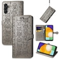 thumbnail image 1 of Wallet Case for Samsung Galaxy A14 5G, Lovely Cute Cat Dog Embossed Pattern Cartoon PU Leather Flip Folio Cover with Card Slots Cash Holder Kickstand Magnetic Secure Clasp Shockproof Case,Gray, 1 of 9