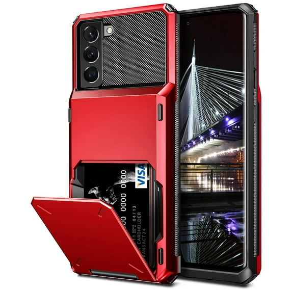 Wallet Case for Samsung Galaxy A15 5G,Dteck Case with 4-Card Credit Card Holder Slot Shockproof Cover Hybrid Heavy Duty Protection Armor Phone Case Compatible with Galaxy A15, Red